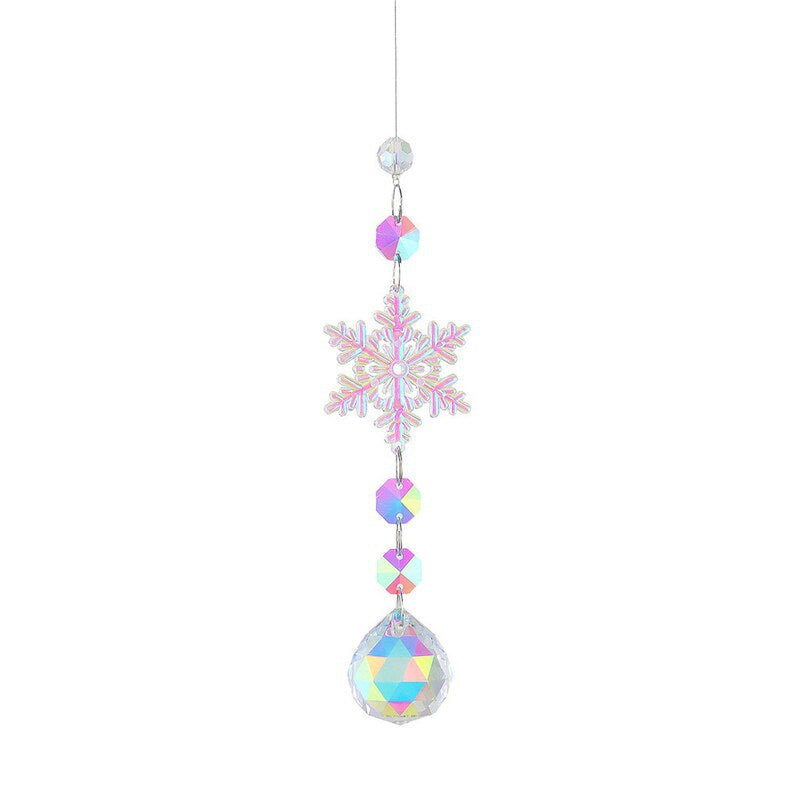 Pendentif prisme en cristal boule de neige