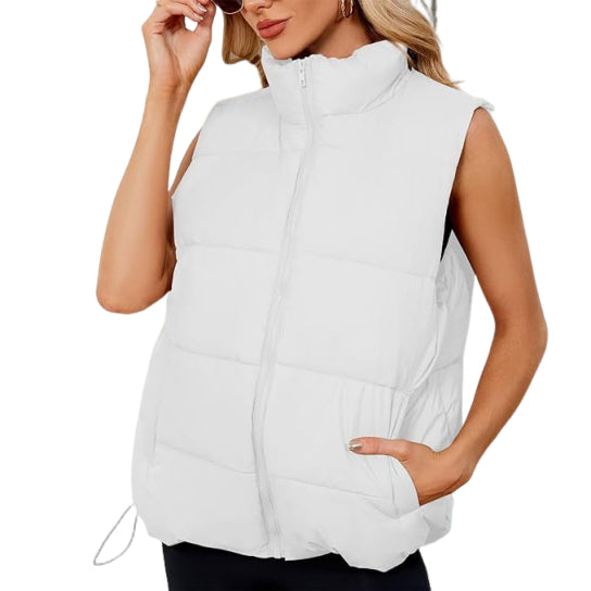 Gilet mi-long en duvet de coton