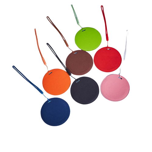 Étiquette de bagage ronde