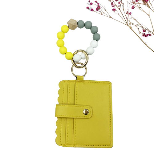 Bracelet de perles en silicone avec porte-cartes