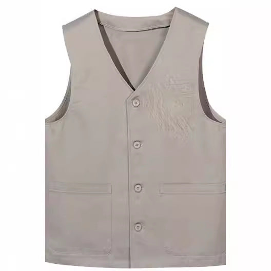 Twill Flat Button Work Vest