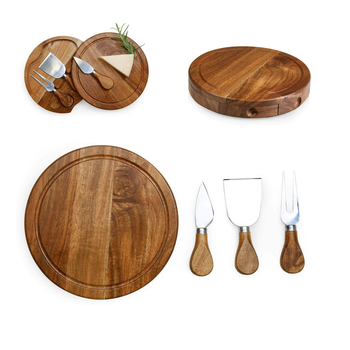Acacia Wood Cheese Board Set