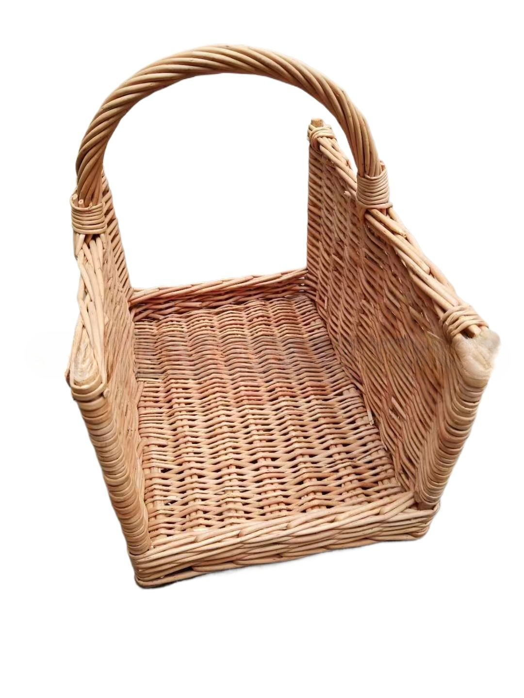 Panier à bois de chauffage en osier tressé