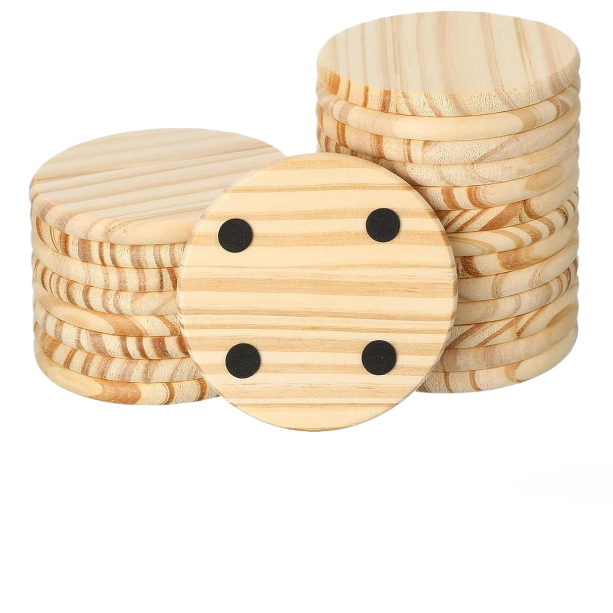 Dessous de verre rond en bois