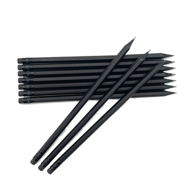 Crayon en bois noir avec gomme