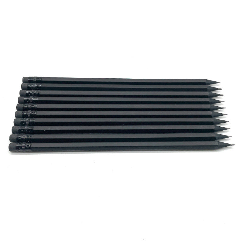 Crayon en bois noir avec gomme