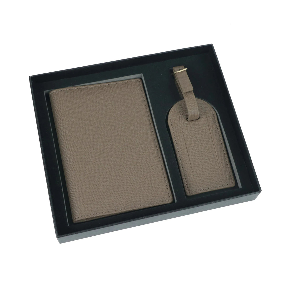 Ensemble d'étiquettes de bagages en cuir avec clip pour passeport