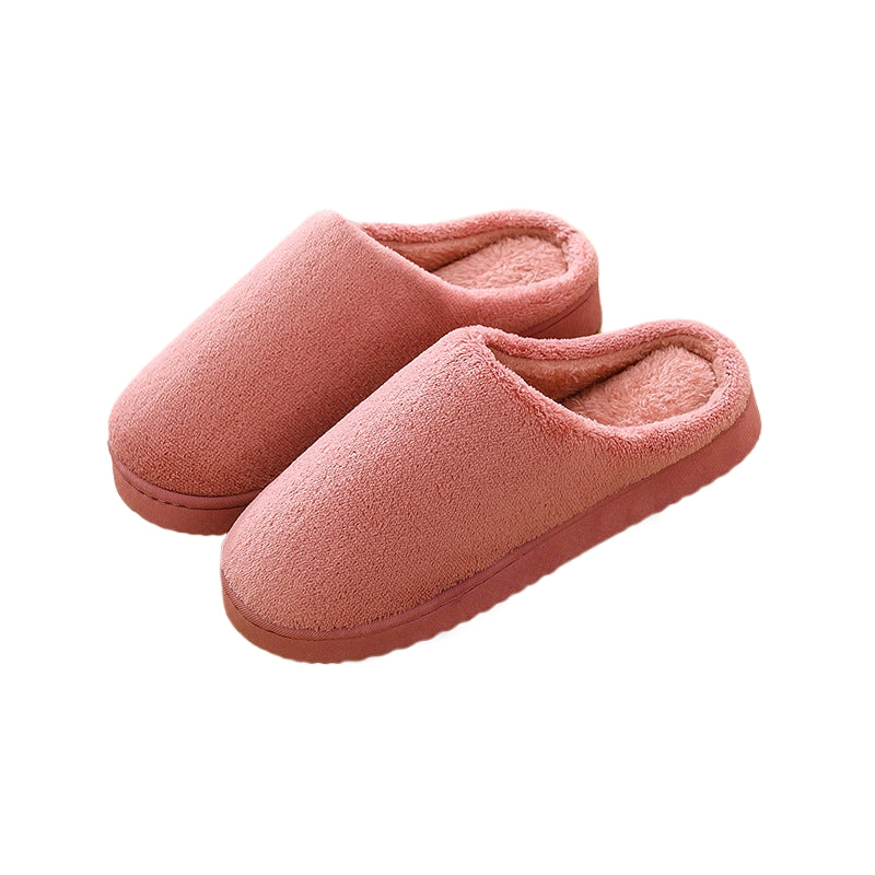 Chaussons en velours de coton corail