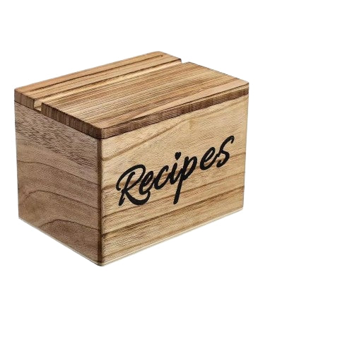 Boîte à recettes en bois