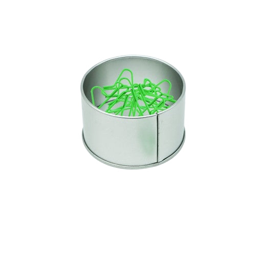 Boîte en fer blanc avec trombones en forme d'avion