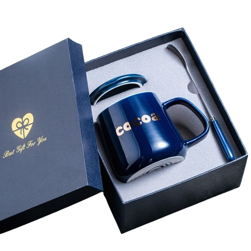 Coffret cadeau tasse avec couvercle et cuillère