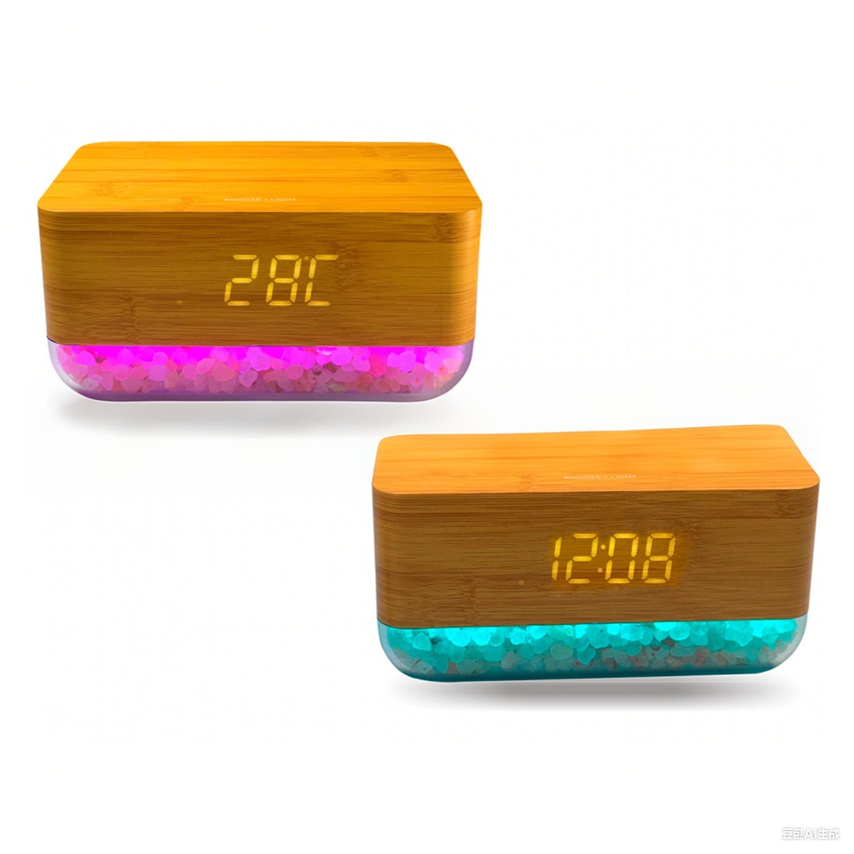 Réveil de bureau à chargement sans fil Himalaya Salt