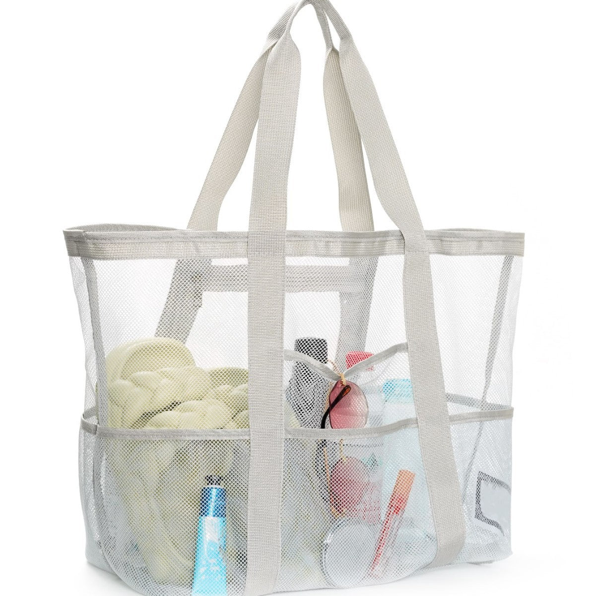 Sac de plage en filet multi-poches