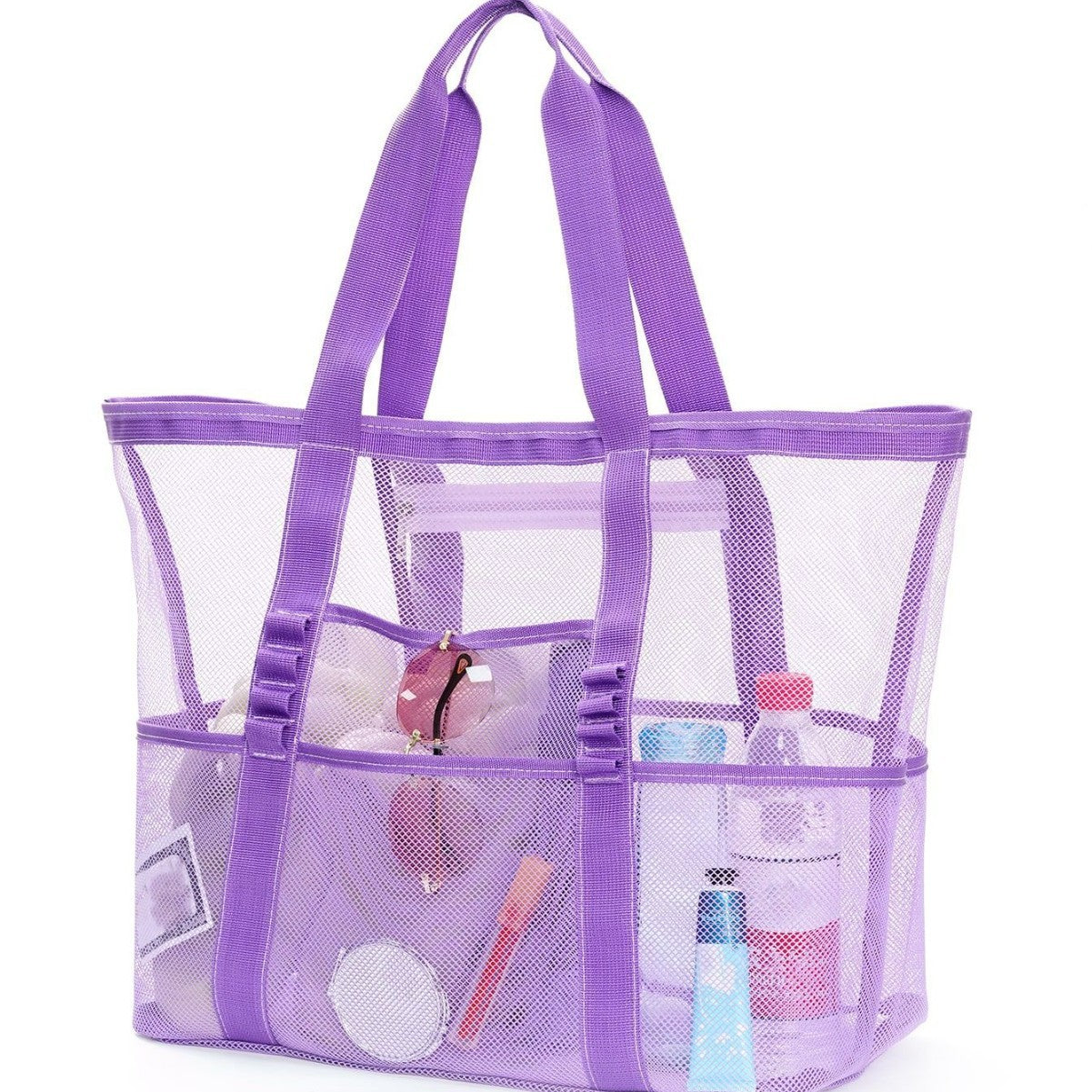 Sac de plage en filet multi-poches