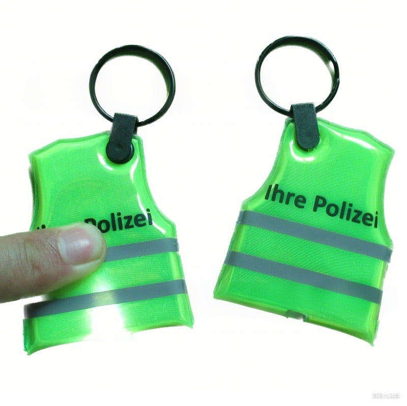 Reflective Vest Keychain With Flashlight