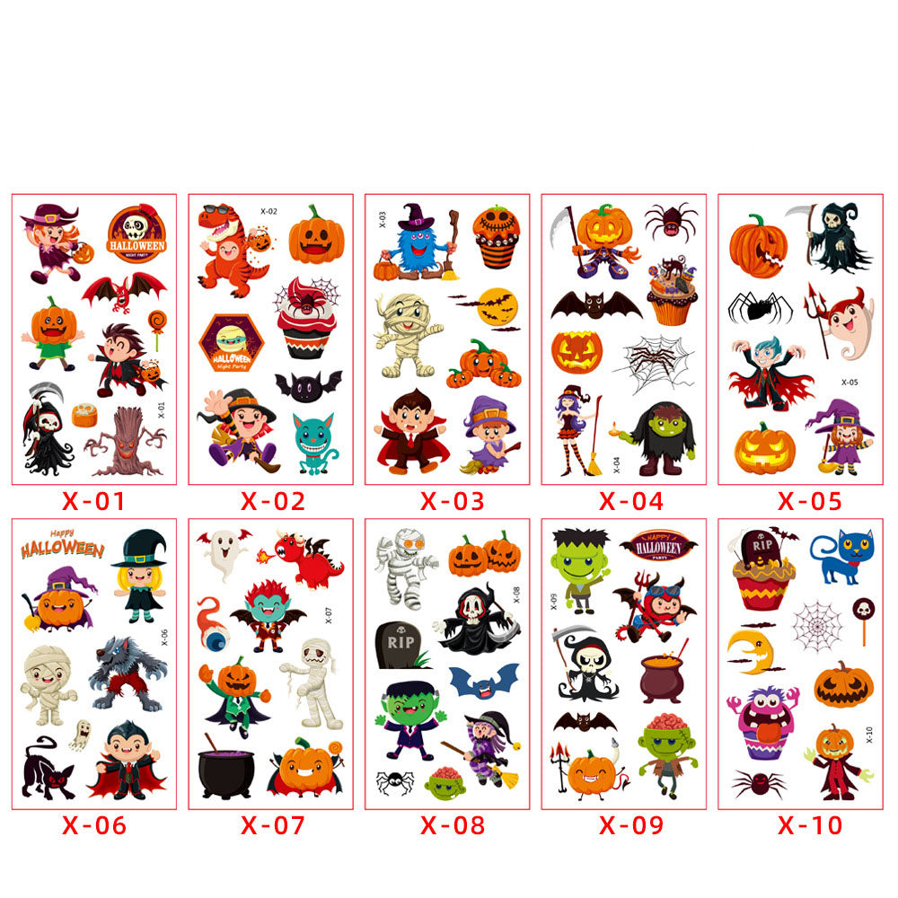 Halloween Tattoo Stickers With Paper Card Head