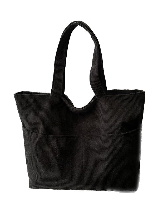 Corduroy Shoulder Tote Bag