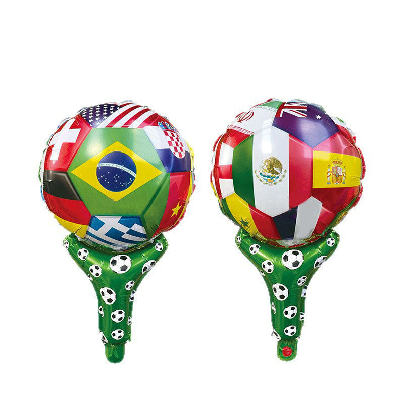 World Flags Soccer Ball Handheld Foil Balloon