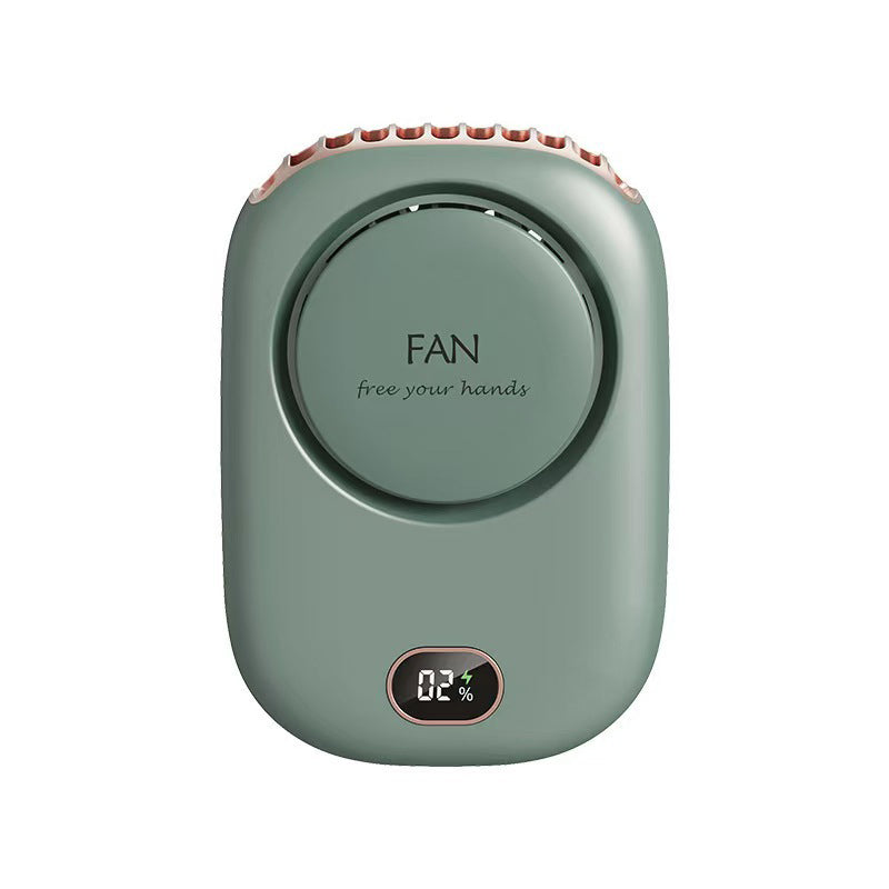 Digital Display Rechargeable Neck Hanging Fan