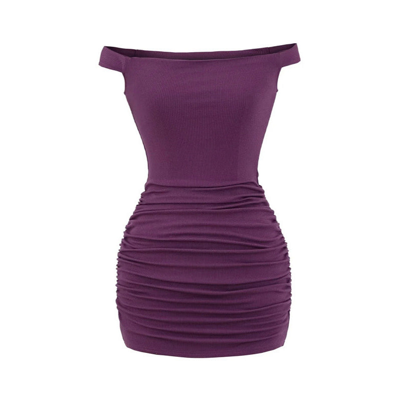 Off Shoulder Ruched Bodycon Mini Dress