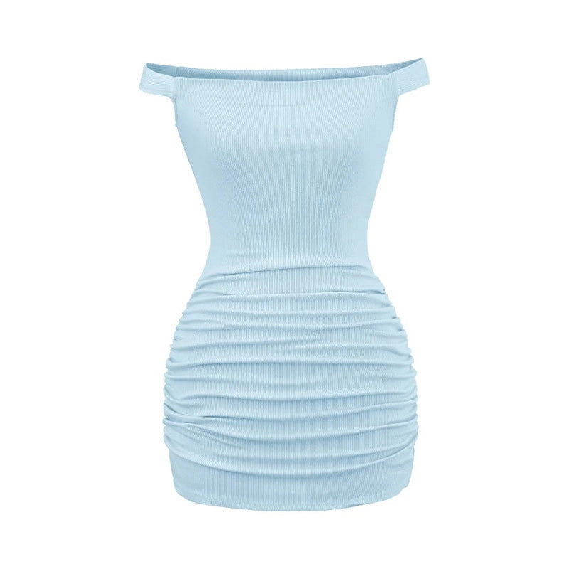 Off Shoulder Ruched Bodycon Mini Dress