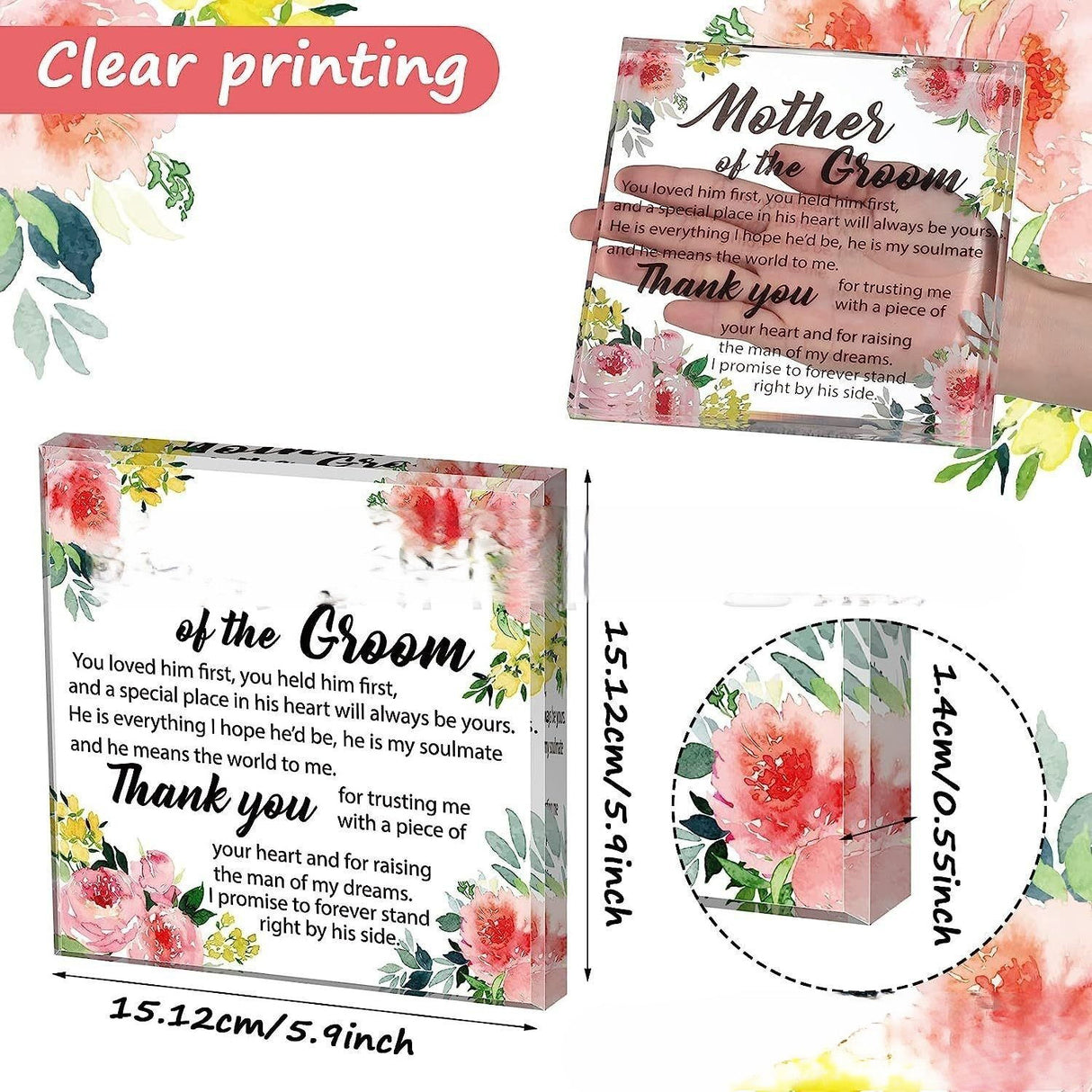 Plaque acrylique de forme carrée