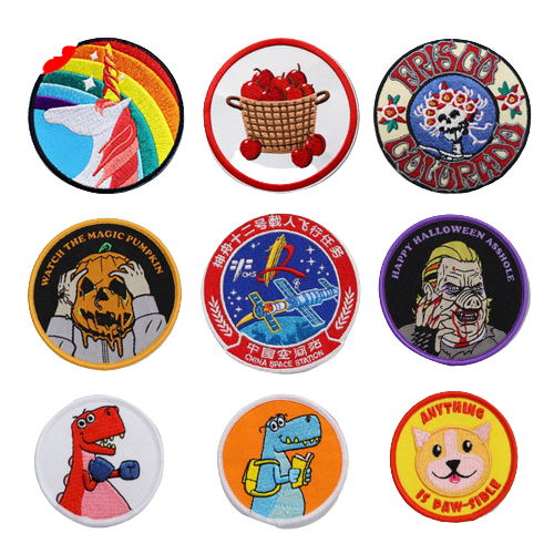 Patch en tissu brodé de 1 pouce de diamètre