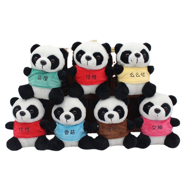 Porte-clés panda en peluche de 3,5 pouces