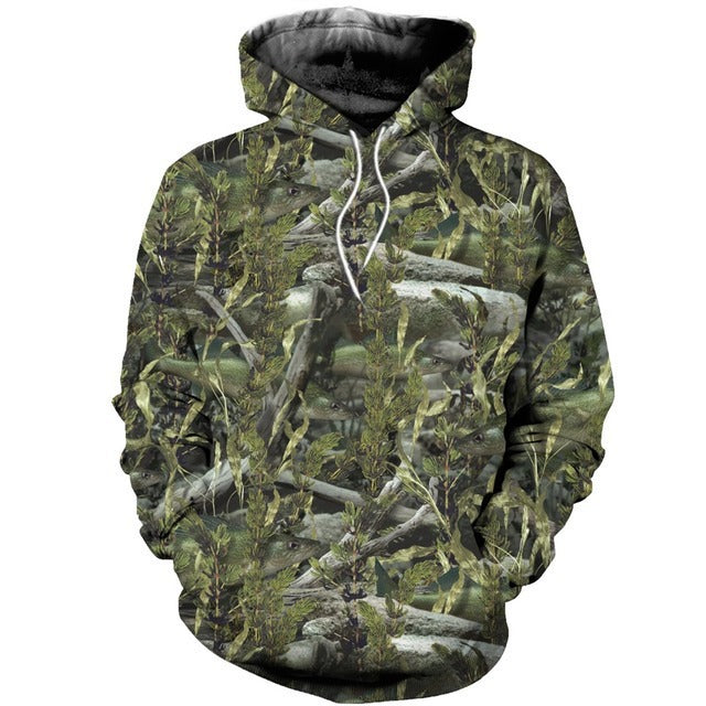 Sweat à capuche de chasse camouflage