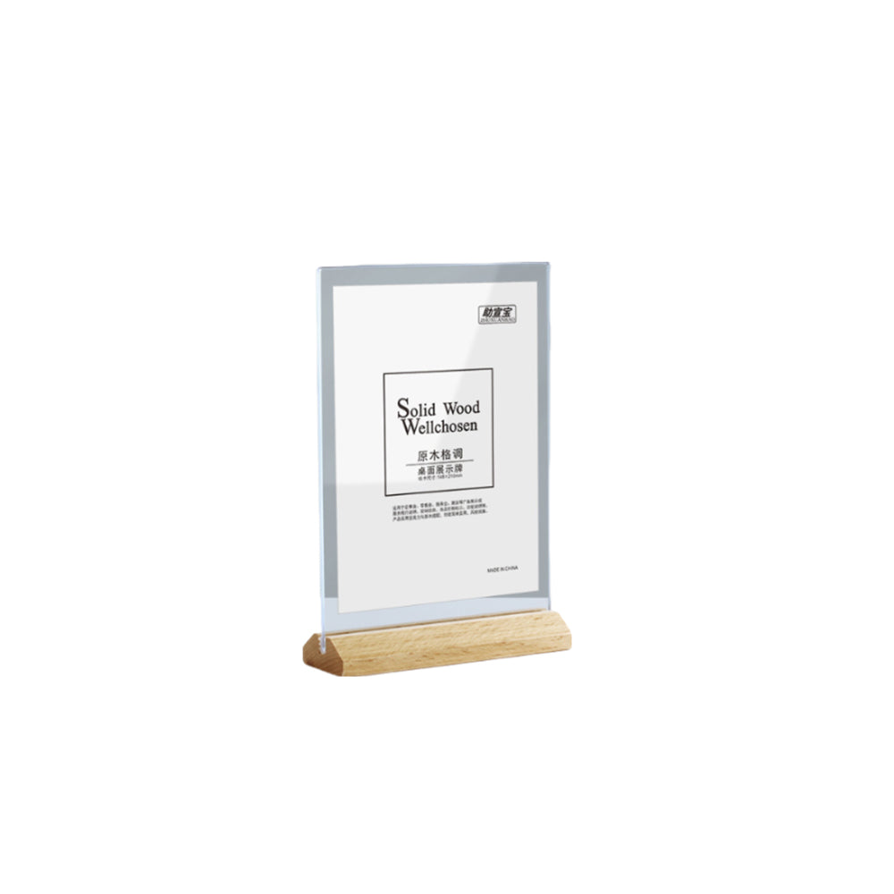 Carte acrylique avec support en bois