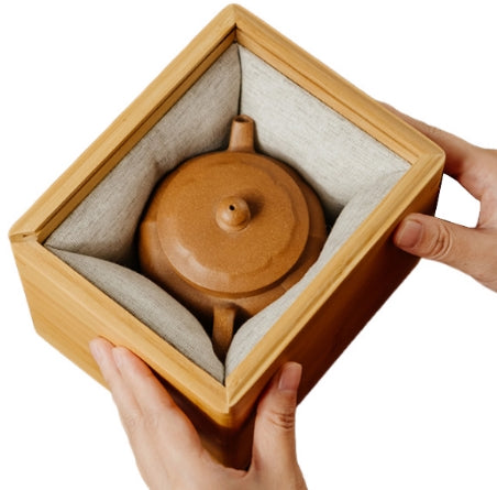 Boîte de rangement en bois de bambou avec couvercle