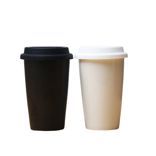 Tasse de voyage en céramique de 12 oz avec couvercle