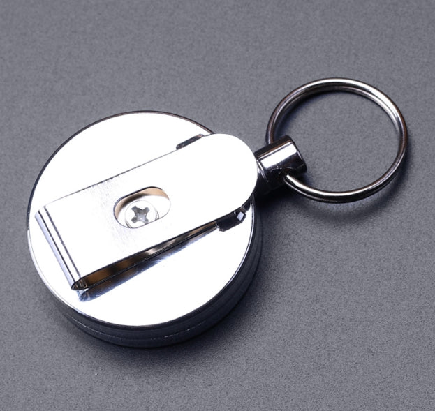 Enrouleur de badge rétractable en métal