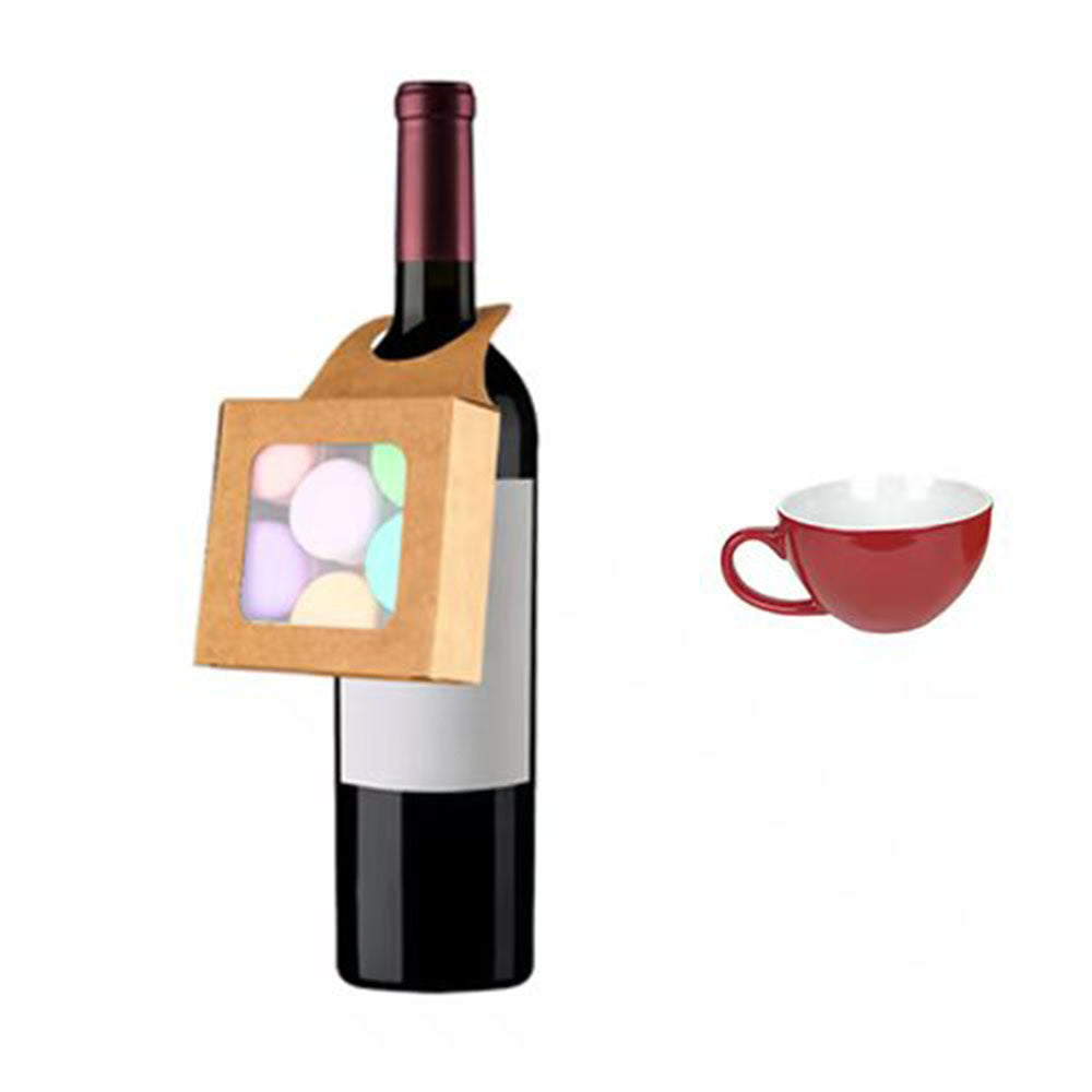 Boîte à vin rouge Kraft avec gobelet
