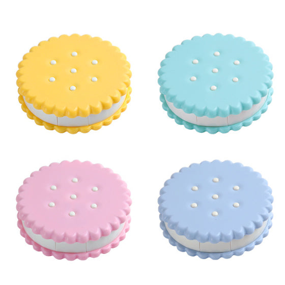Étui à lentilles de contact en forme de biscuit
