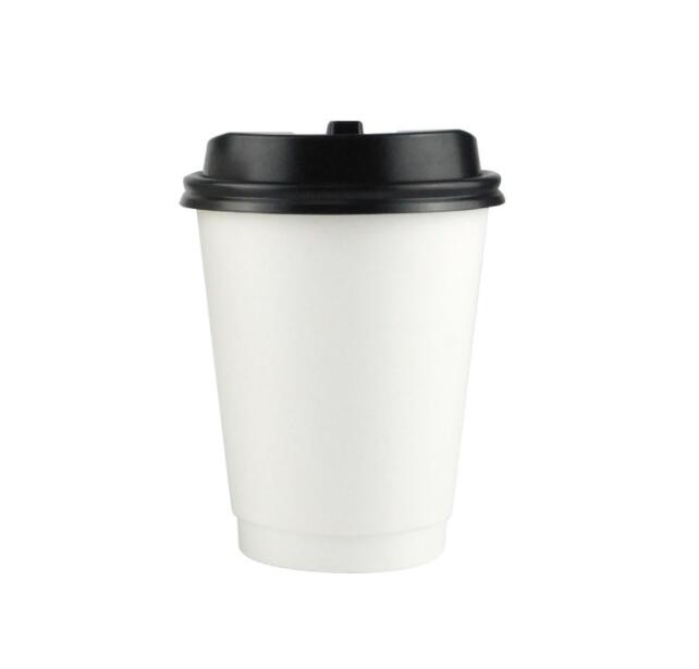 Tasse à café noire de 10 oz avec couvercle/manchon