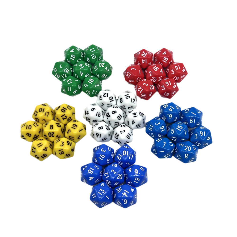 Dés en acrylique à 20 faces