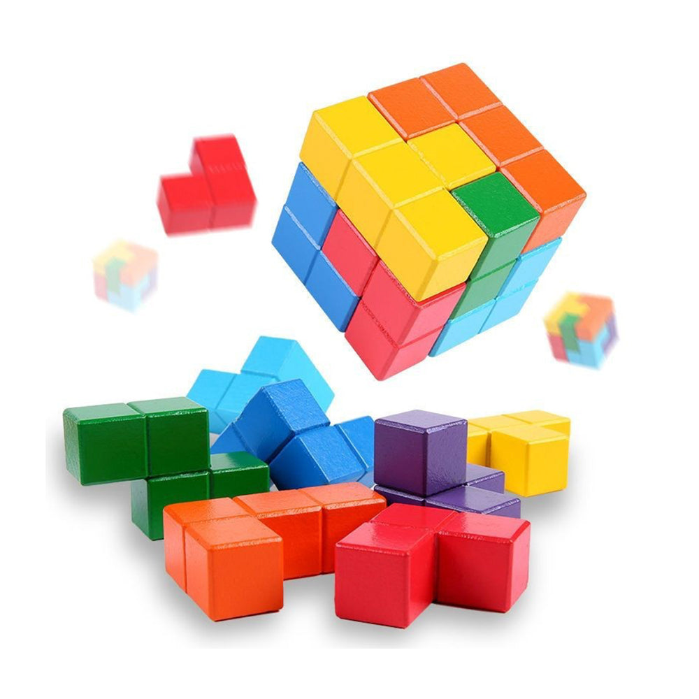 Cube puzzle en bois