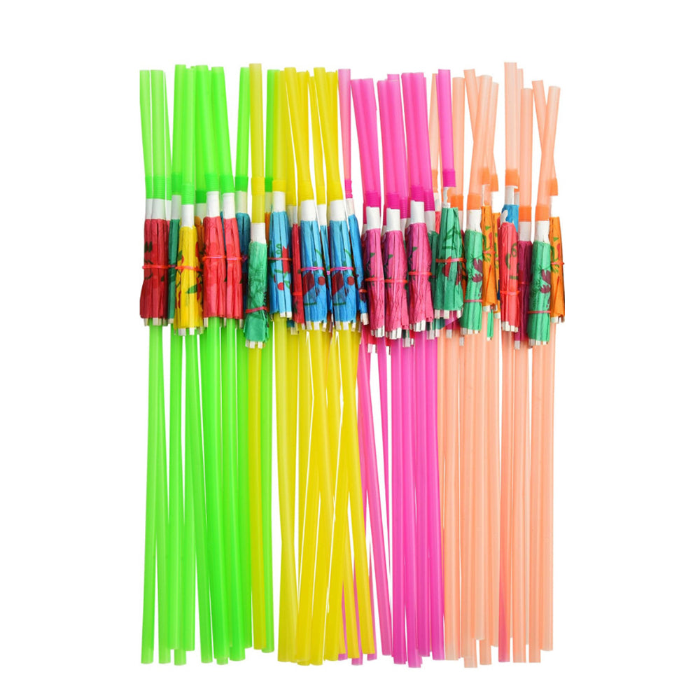9.5inch Straws With Paper Decorative Umbrella