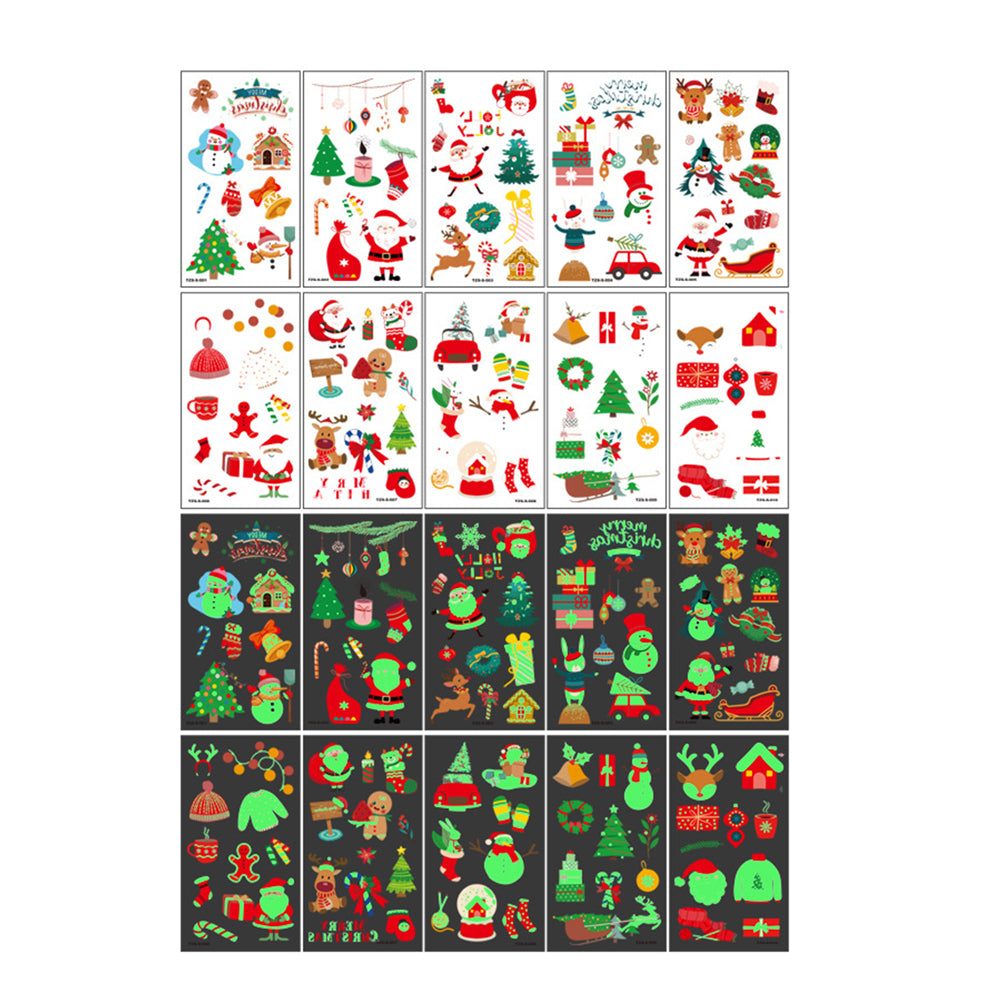 Autocollants de tatouage temporaire phosphorescents