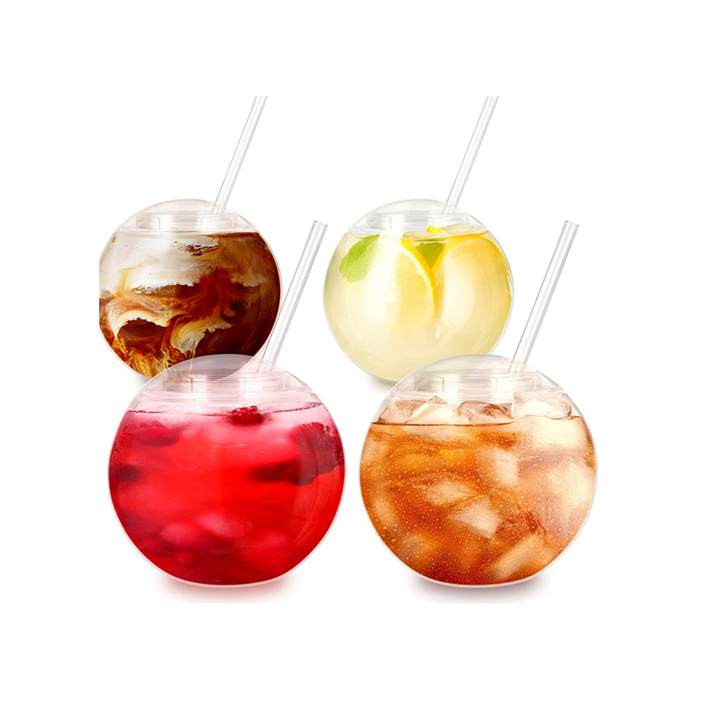 Gobelet rond à bulles de 22 oz avec paille