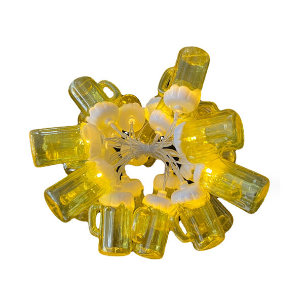 Guirlande lumineuse en forme de chope de bière