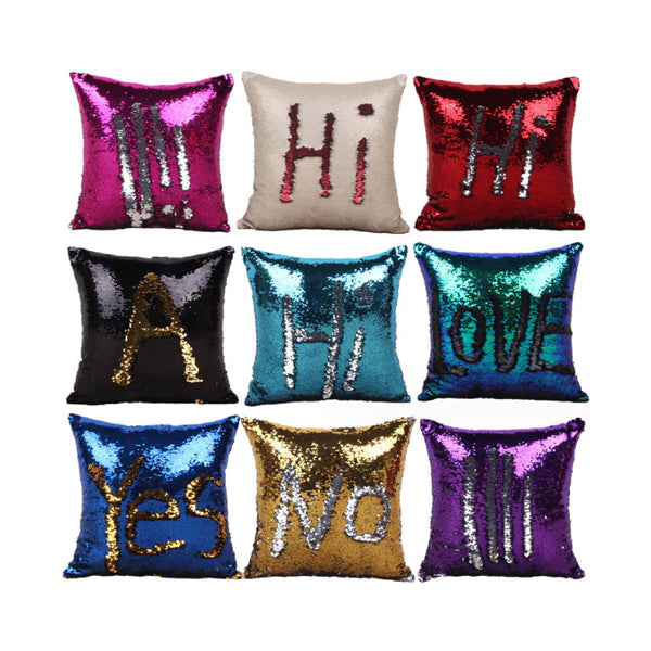 Coussin réversible à paillettes