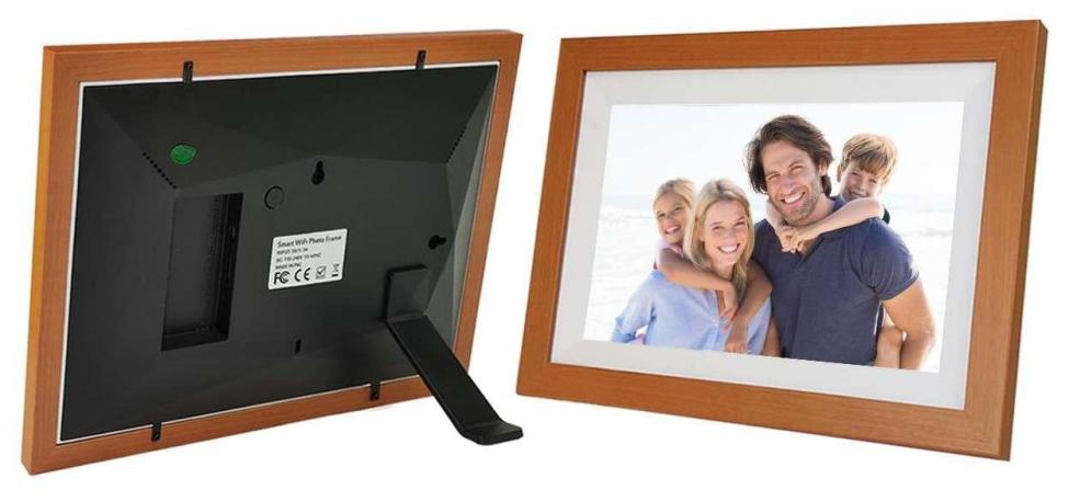 Cadre photo numérique en bois à écran tactile