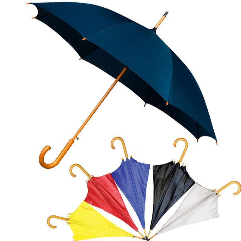 Parapluie à manche en bois