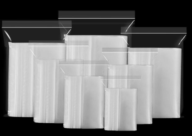 Sac en plastique carré à fermeture éclair