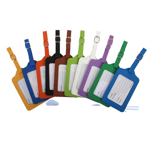 Étiquette de bagage violette