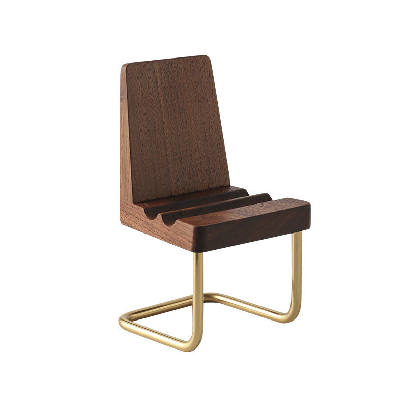 Support de téléphone portable en bois pour tabouret
