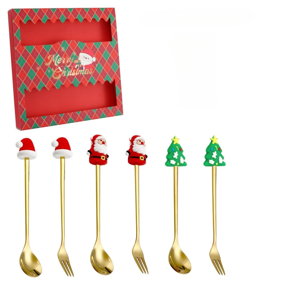 Ensemble cuillère et fourchette de Noël