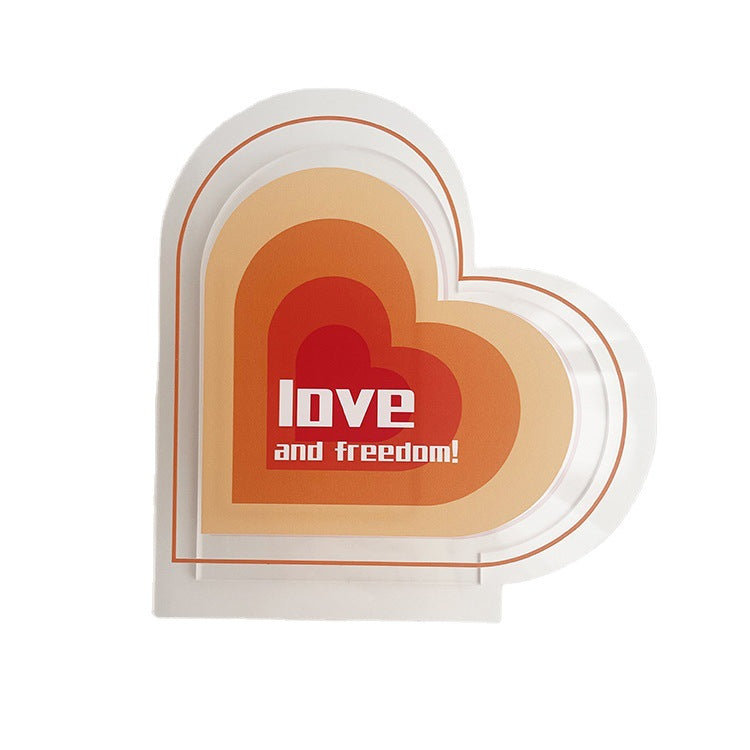 Porte-stylo en acrylique en forme de cœur